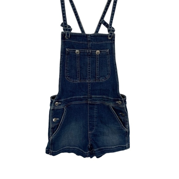 American Eagle Outfitters Hi-Rise Fitted Shorts Overalls Shortall 4 - Picture 2 of 7